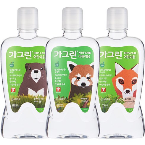 동아제약 어린이용 가그린 사과향, 550ml, 3개