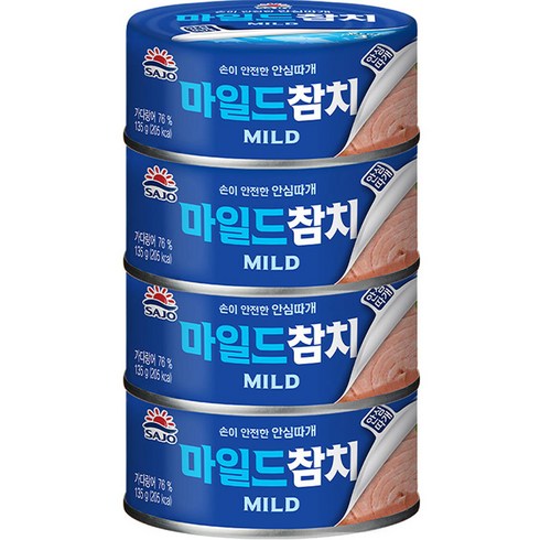 사조 마일드참치 안심따개, 135g, 4개