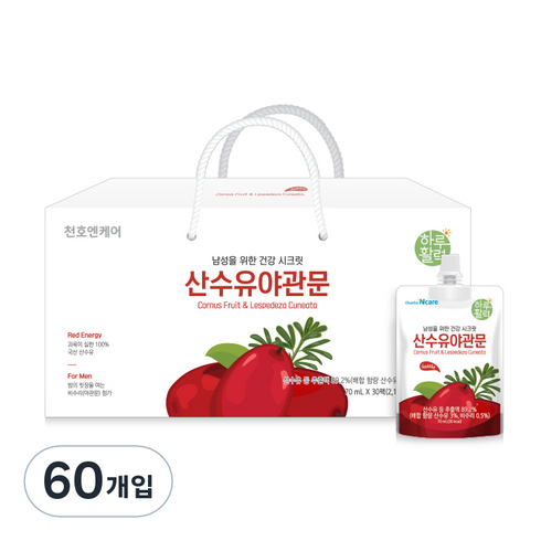 천호엔케어 남성을 위한 건강 시크릿 산수유야관문즙, 60개입, 70ml