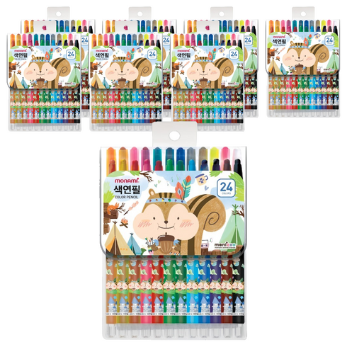 모니주 샤프식 색연필 블루, 24색, 8세트