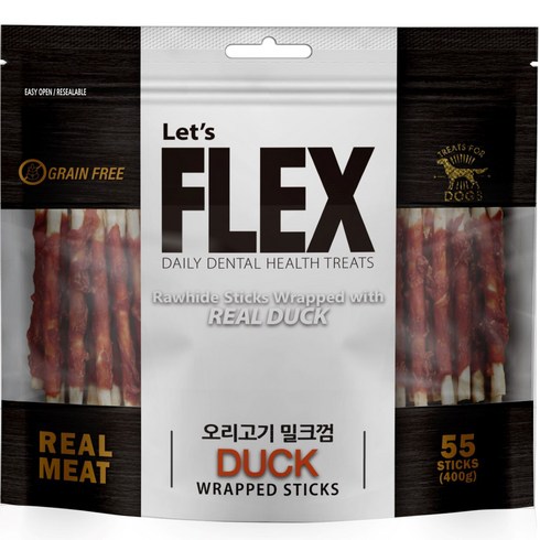 플렉스 반려견간식 밀크껌 400g, 오리고기맛, 1개