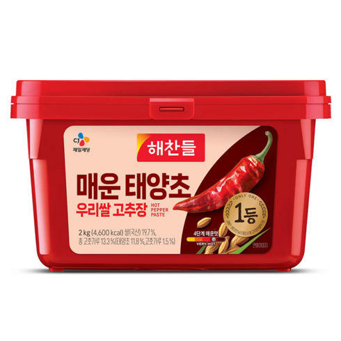 해찬들고추장 - 매운 태양초 우리쌀 고추장, 2kg, 1개