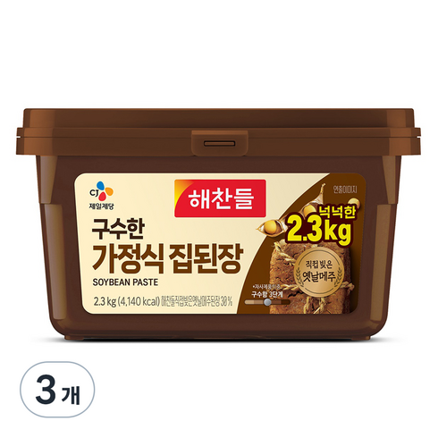 해찬들 구수한 가정식 집된장, 2.3kg, 3개