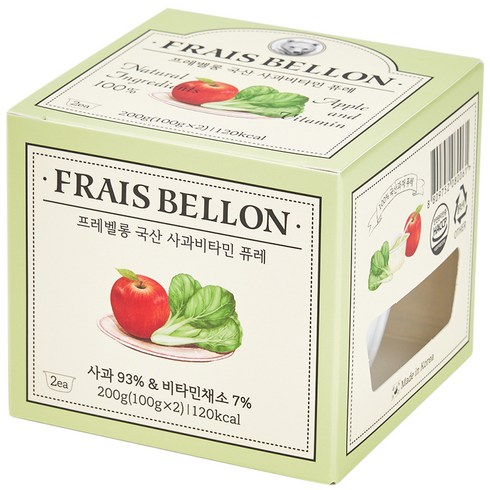 프레벨롱 국산 과일 퓨레 2p, 혼합맛(사과/비타민채소), 200g, 1개