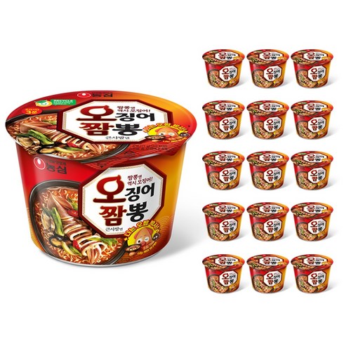 오징어짬뽕컵라면 - 농심 오징어짬뽕 컵 115g, 16개