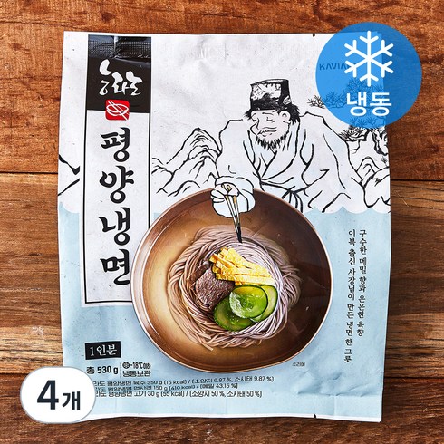 봉피양냉면 - 능라도 평양냉면 (냉동), 530g, 4개