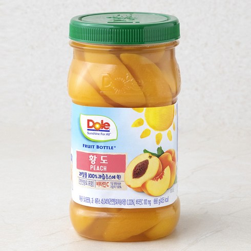 복숭아통조림 - Dole 후룻바틀 황도, 666g, 1개