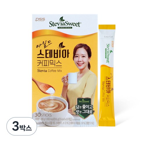 펄세스 마일드 스테비아 커피믹스, 9.5g, 30개입, 3개