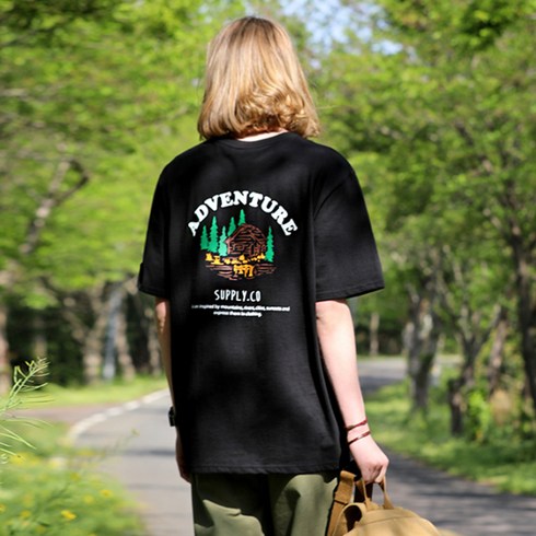 플루크 남여공용 마운틴 캐번 그래픽반팔티셔츠 FST157