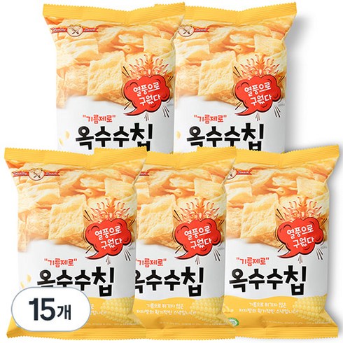 국내베스트요트 - 기름제로 옥수수칩 과자, 60g, 15개