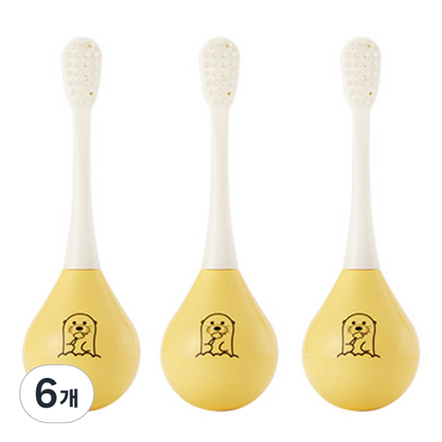 마이비 오뚝이 아기칫솔 2단계, 옐로우, 1개입, 6개