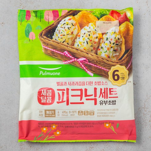 풀무원 새콤달콤 피크닉세트 유부초밥 6인분, 495g, 1개