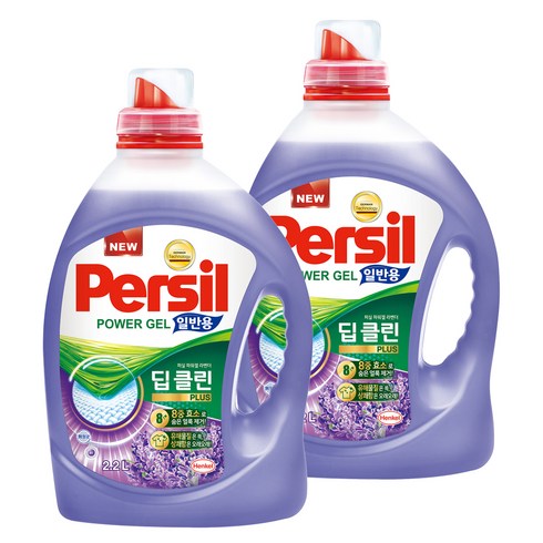 퍼실 딥 클린 테크놀로지 라벤더향 일반용 액상세제 본품, 2.2L, 2개