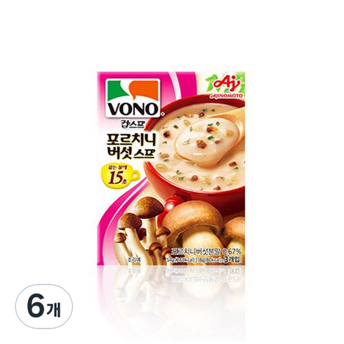 보노 포르치니 버섯 스프, 54g, 6개