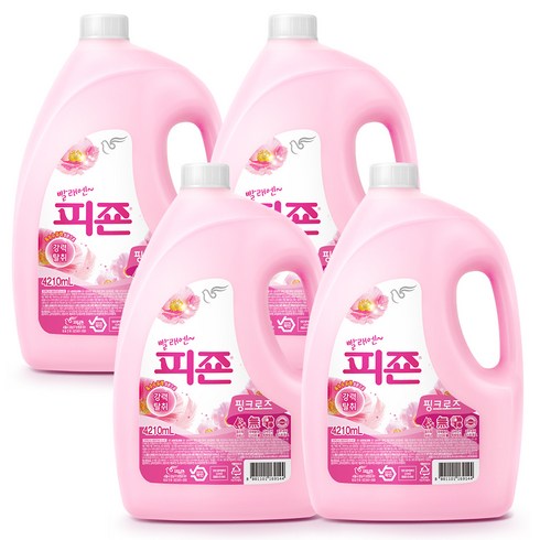 피죤 핑크로즈 일반 섬유유연제 본품, 4210ml, 4개