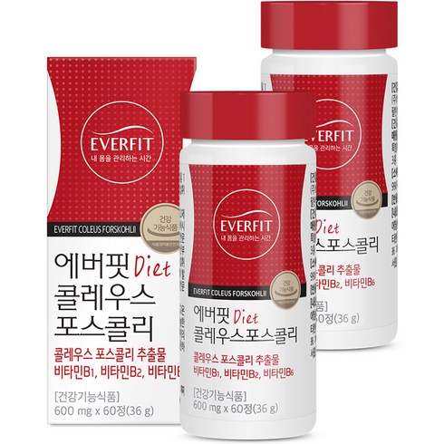 내츄럴플러스 에버핏 콜레우스 포스콜리 36g, 60정, 2개