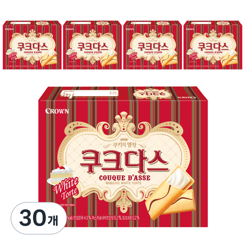 크라운 쿠크다스 화이트, 128g, 30개