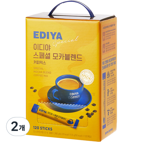 이디야커피믹스 - 이디야 스페셜 모카블렌드 커피믹스, 2개, 120개입, 11.5g