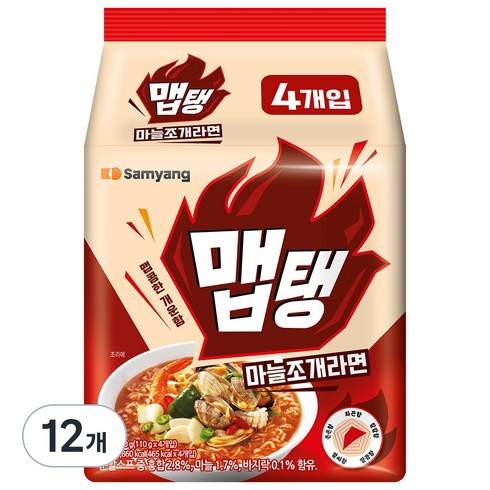 맵탱마늘조개 - 맵탱 마늘조개라면 110g, 12개