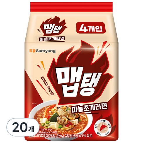 맵탱마늘조개 - 맵탱 마늘조개라면 110g, 20개