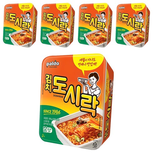 팔도도시락 김치 컵라면 86g, 5개