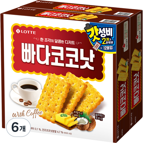 비스킷 - 롯데제과 빠다코코낫, 300g, 6개