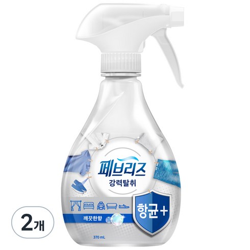 페브리즈 플러스 섬유탈취제, 370ml, 2개, 깨끗한향