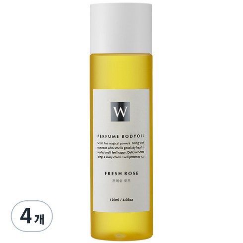 화이트센트 향기좋은 모이스처 마사지 바디오일 프레쉬로즈, 120ml, 4개