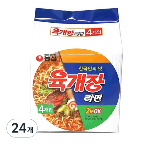 농심 육개장 봉지라면 116g, 24개