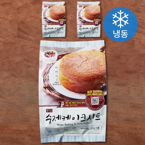 장가네제과 수제 화이트 케이크시트 1호 (냉동), 170g, 3개
