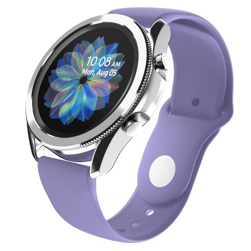 구스페리 갤럭시워치5/워치5pro/워치4/워치4클래식/액티브1/2/워치3 20mm 실리콘 스트랩 밴드 (40/41/42/44mm 호환 가능), 라벤더그레이, 1개