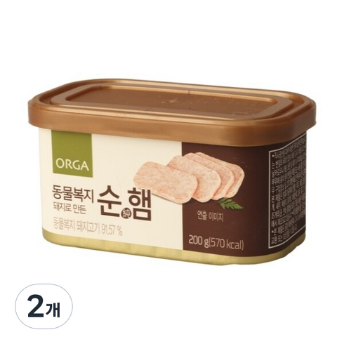 설성햄 - ORGA 동물복지 돼지로 만든 순햄 200g, 2개