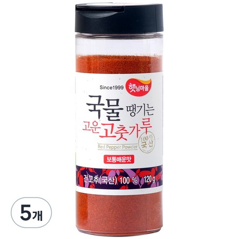 보통매운맛 350g X 8팩 - 햇님마을 국물땡기는 국산 고운 고춧가루 보통매운맛, 120g, 5개
