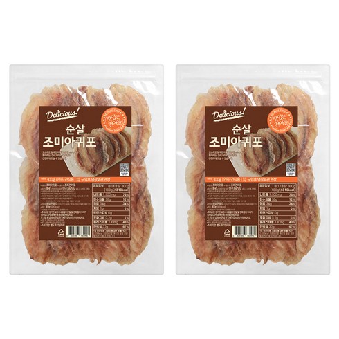 해맑은푸드 조미 순살 아귀포 대, 300g, 2개