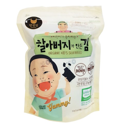 만전김 유기가공식품 인증 할아버지가 만든 김, 56g, 1개