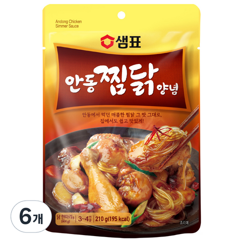 샘표 안동찜닭 양념, 210g, 6개