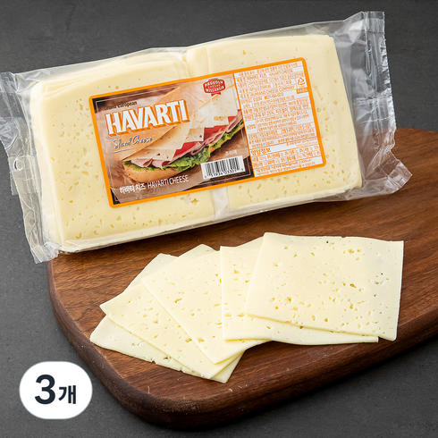 프라우들리치즈위스콘신 하바티 슬라이스 치즈, 681g, 3개