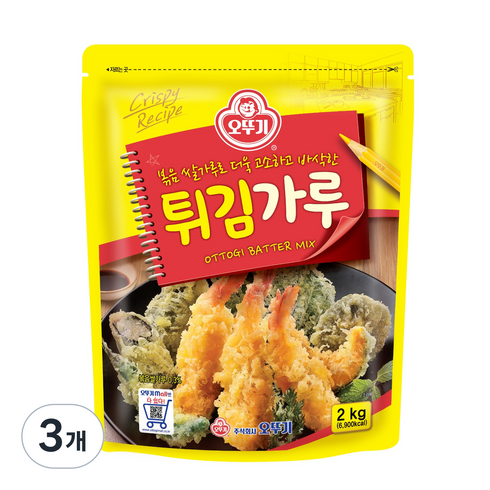오뚜기 튀김가루, 3개, 2kg