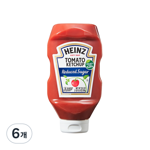 하인즈 리듀스드 슈가 토마토 케찹, 836g, 6개