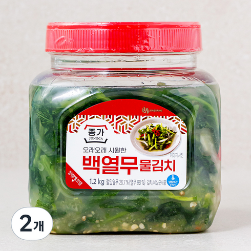 열무물김치 - 종가 백열무 물김치, 1.2kg, 2개