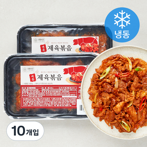 백종원의 매콤 느타리 제육볶음 300g x 10팩 - 매콤 제육볶음 (냉동), 400g, 10개입