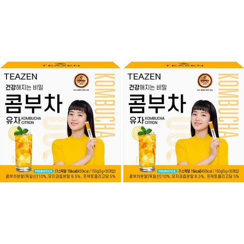 티젠 콤부차 유자, 5g, 30개입, 2개