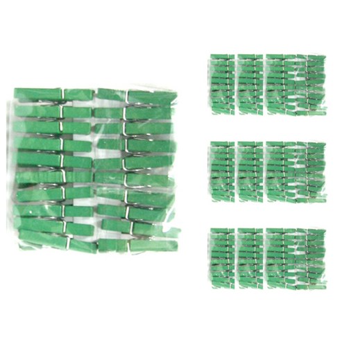 유니아트 1000 칼라 나무집게 소 (2.5cm) 20p, 초록, 10개입