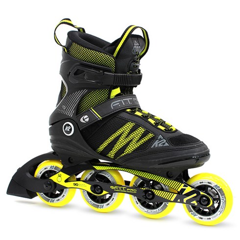 K2 핏프로 84 성인 인라인 스케이트, Black + Yellow, 1개