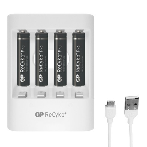 지피 리싸이코 프로 AAA 충전지 800mAh GP85AAAHCB 4p + USB 충전기 U411, 1세트