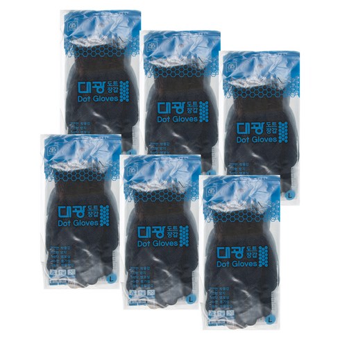 오런 대광도트장갑 검정, 6개