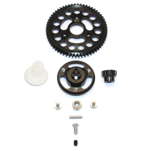 GPM RC5617 ALUMINIUM SPUR GEAR ADAPTER + STEEL GEAR 60T & 13T, S, 1세트