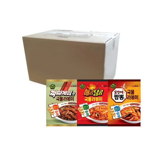 농심 라볶이 매콤달콤 390g + 짜파게티맛 380g +오징어짬뽕맛 380g, 1세트