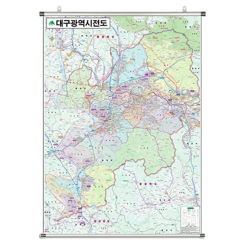 대구헬스이용권 - 지도닷컴 대구광역시전도 족자형 78 x 110 cm + 전국행정도로지도, 1세트