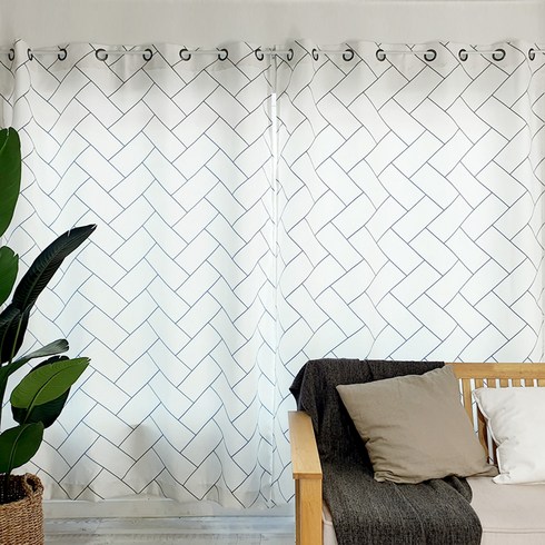 알뜨리 방풍 방한 사계절 3중직 암막커튼, 헤링본